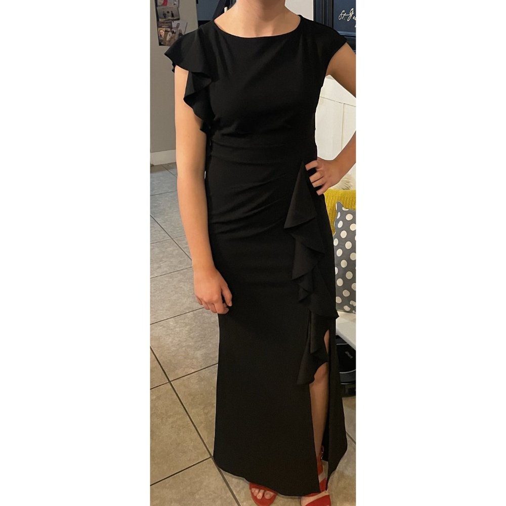 woosea long black dress